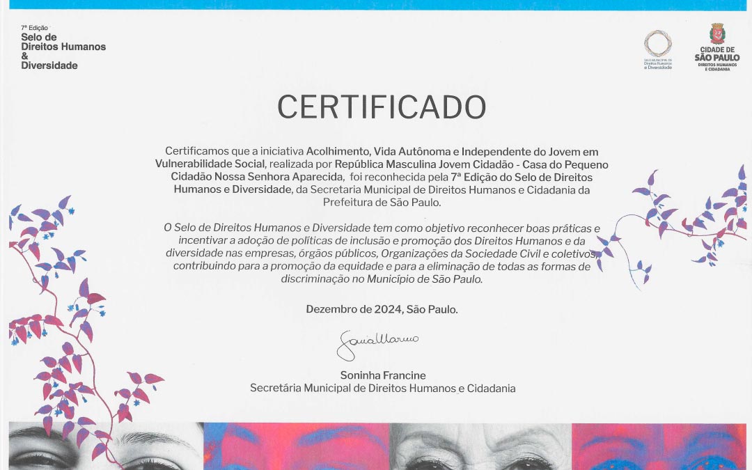 Com o projeto “Acolhimento, vida autônoma eindependência do jovem em vulnerabilidade social”,a república visa fortalecer, promover a autonomia ea independência fi nanceira e sustentável, com opropósito de potencializar o empoderamento dejovens do gênero masculino, com idades entre 18 e21 anos.